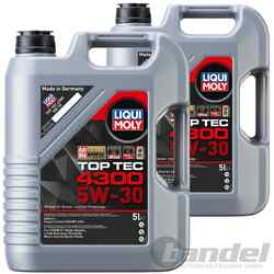 2x 5L LIQUI MOLY 3741 TOP TEC 4300 ÖL MOTORÖL passend für ACEA C2 PSA B71 2290