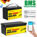 12V 200Ah 100Ah LiFePO4 Akku Bluetooth Lithium Batterie BMS Solar Wohnmobil Boot