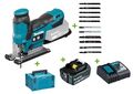 Makita DJV185Z 18V Akku-Stichsäge mit 1x Akku 5Ah + Lader + Koffer + 11 Blätter