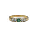 Ring mit Smaragd und Brillanten 0,20 ct Diamanten in 750 18kt Gold Ani Gr.54