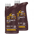 MANNOL Motoröl 4-Takt API SL 10W40 2 X 1 Liter für AJP BMW Derbi Ducati Honda