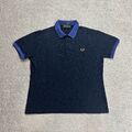 FRED PERRY Herren Polohemd Poloshirt Gr. L Polo Shirt Logo Regular 18512 Blau