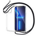 Handy Hülle mit Band Kordel Schwarz Transparent Case Bumper TPU Schutzhülle