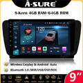 8-Core 4+64G Android 14 Autoradio CarPlay GPS Navi 4G+ Für Seat Ibiza 6j 2009-13