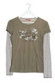 EDC BY ESPRIT Longsleeve Damen Gr. DE 38 khaki-weiß Casual-Look