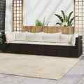 4-tlg. Garten-Lounge-Set mit Kissen Braun Poly Rattan