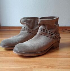 Tamaris Damen Stiefel Stiefelette Chelsea Boots Biker Khaki Gr.39 *wie neu* 