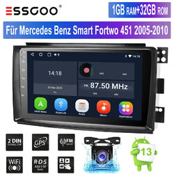 Carplay Android 13 Autoradio GPS Navi KAM Für Mercedes-Benz Smart Fortwo 2005-10