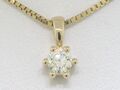 Solitär Brillant Anhänger 585 Gelbgold 14Kt 0,25ct Lupenrein Viertelkaräter