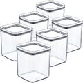 6er Set Vorratsdosen 1 L Aufbewahrungsboxen mit Deckel Kunststoff transparent