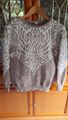 Vintager Luxus Designer Pullover "LECOMTE" Taube/Weiß, Gr.36/38, BW/Angora usw.!