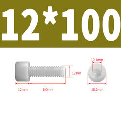 Kunststoff M3 M4 M5 - M12 Zylinderschrauben Innensechskant Schrauben Weiß Nylon