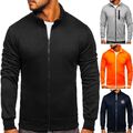 Sweatjacke Sweatshirt Pullover Stehkragen Casual Zip Sport Herren Mix BOLF Motiv