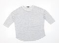 New Look Damen weiß gestreift Polyester Basic T-Shirt Größe S Rundhalsausschnitt