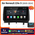 DAB+ Carplay 6+128GB Android 13 Autoradio GPS SWC Für Renault Clio III 2005-2014