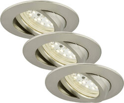 Briloner LED Einbauleuchten Dimmbar und Schwenkbar, 3er-Set, 5,5W, Aluminium/Kun