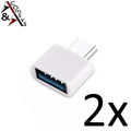 2x Adapter OTG USB 3.0 USB A Buchse auf USB C Typ C Stecker Samsung Kurz Weiß