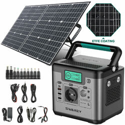 500W Solar Generator 518Wh Power Station Max-1000W Mit 100W Solarpanel Ladegerät