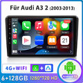 8-Kern 6+128G Android 13 Für Audi A3 S3 RS3 2003-2013 Autoradio Carplay GPS Navi