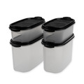 TUPPERWARE Eidgenosse mit Schütte 2x 500ml + 2x 1,1L SCHWARZ Vorratsdose