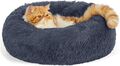 Hundebett Katzenbett waschbar Flauschiges  - Ø 50 cm Donut Kissen, Dunkelgrau