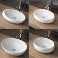 Design Aufsatzwaschbecken Waschtisch Waschschale Keramik Nano Oval Rund NEU