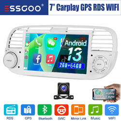 7" Android 13 2+64G Für Fiat 500 2007-2015 Autoradio GPS Carplay Navi BT +KAM FM