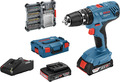 Bosch Professional 18V Akku Schlagbohrschrauber B 18V-21 2x Akku Zubehörpaket