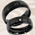 schwarze Ringe Trauringe Ringe Hochzeitsringe Eheringe 8/6mm mit Lasergravur