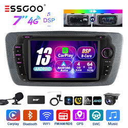 Autoradio Android 13 4+64G DAB+ CarPlay GPS 4G DSP KAM Für Seat Ibiza 4 6J 09-13