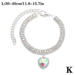 Hund Katze Strass Diamant Halsband Halskette Welpe Kristall Zubehör Haustier S2V6