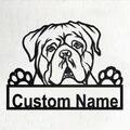 Personalisiertes Bordeauxdogge französischer Mastiff Hund Metallschild mit Na...