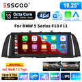 Autoradio 4G LTE Android 13 8Core 4+64G Carplay Navi RDS Für BMW 5er F10 F11 NBT