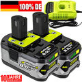 2x 18V 8,0Ah Akku für RYOBI One Plus Lithium HP RB18L50 P108 Batterie/Ladegerät