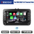 7" Autoradio Carplay Android 13 GPS SAT Nav 32G Für VW GOLF 5 6 Plus Touran Polo