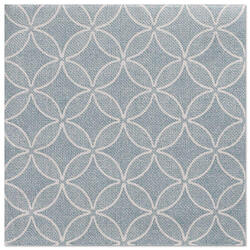 50 Servietten ROYAL Collection 1/4-Falz 40cm x 40 cm arktikblau "Circle Flowers"