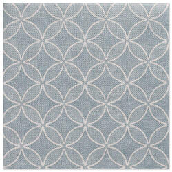 50 Servietten ROYAL Collection 1/4-Falz 40cm x 40 cm arktikblau "Circle Flowers"