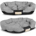 Hundebett, Hundesofa, Hundekissen, Personalisierte, 100x75 cm, Grau, Oval