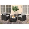 3-tlg Garten Set California Gartenmöbel Poly Rattan Sitzgruppe Gartengarnitur