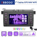 7" Carplay Android 12 Autoradio GPS Nav Bluetooth Für BMW 3er E46 318 320 325 M3