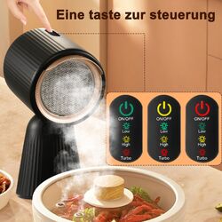 Tragbare Dunstabzugshaube Desktop-Abzugshaube mit 3-Gang BBQ Kochen Hot Pot