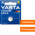 10 x Varta Alkaline V12GA LR43 AG12 12GA 386 LR1142 Knopfzelle 1.5 V Batterie