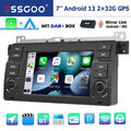 DAB+ Carplay Autoradio Android 13 GPS BT RDS WIFI Für BMW 3er E46 318 320 325 M3