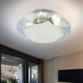 Deckenlampe Wohnzimmerleuchte Deckenleuchte LED Glas Chrom gemustert D 25 cm