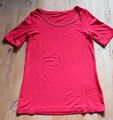 Peter Hahn Shirt, rot, schicker Perlenkragen, Gr. 36, wie NEU 