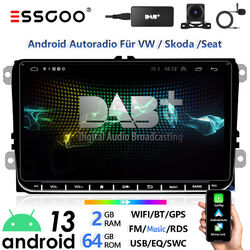 9" DAB+ Android Autoradio Carplay GPS Für VW Golf 5 6 Polo 6R Touran Tiguan Navi