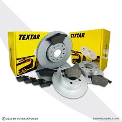 Textar Bremsscheiben+Beläge vorne+hinten für VW Golf 5 für AUDI A3 8P Leon Yeti