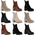 Damen Leicht Gefütterte Chelsea Boots Stiefeletten Plateau-Schuhe 840564 Mode