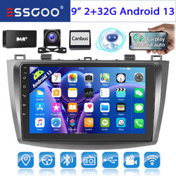 Autoradio Android 13 CarPlay Für Mazda 3 2010-2013 32G GPS Nav RDS WIFI DAB+ KAM