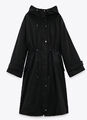 Wasserabweisender  Trenchcoat/Mantel/Parka, ZARA, Gr XS-S, schwarz, Kapuze, NEU